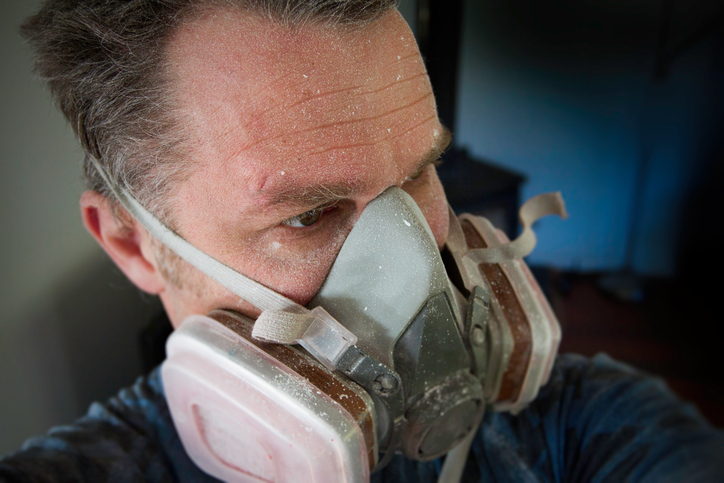 man wearing mask for respiratory protection
